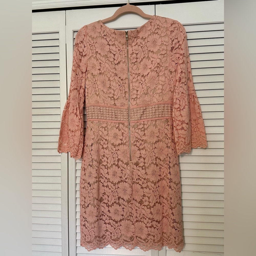 Vince Camuto Blush Pink Floral Lace Midi Dress - Picture 3 of 4